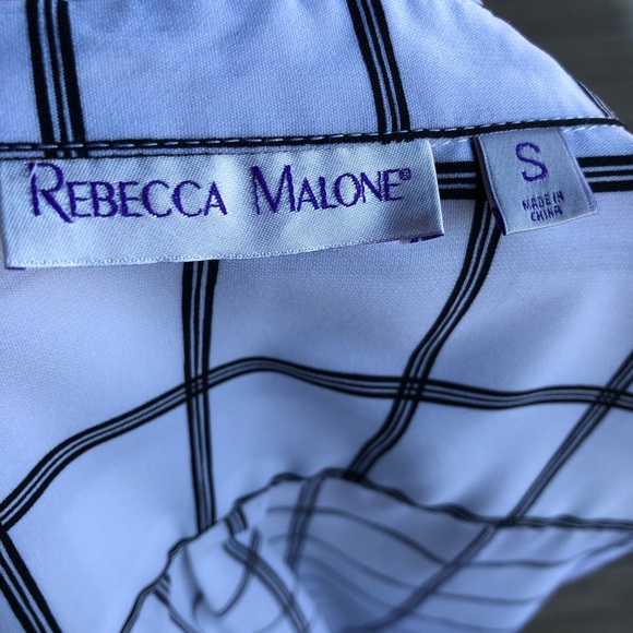 Rebecca Malone Black And White Button Top Sz Small - Picture 5 of 7